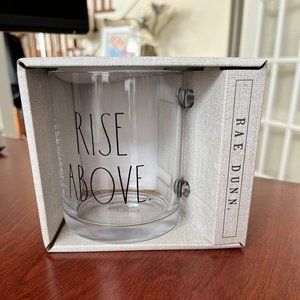 Rae Dunn "Rise Above" Glass Mug - NWT